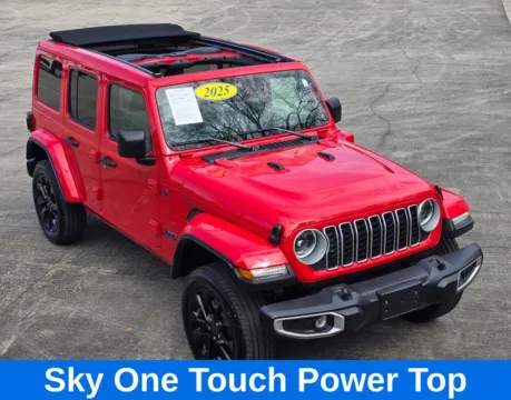 Another view of 2025 Jeep Wrangler Sahara 4xe w/Sky One Touch Power Top for sale in Concord, NC at Carolina Auto Warehouse