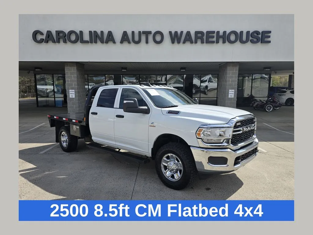White 2024 Ram 2500 Tradesman Crew Cab 4x4 6.7L Diesel 8.5ft Flatbed for sale in Concord, NC
