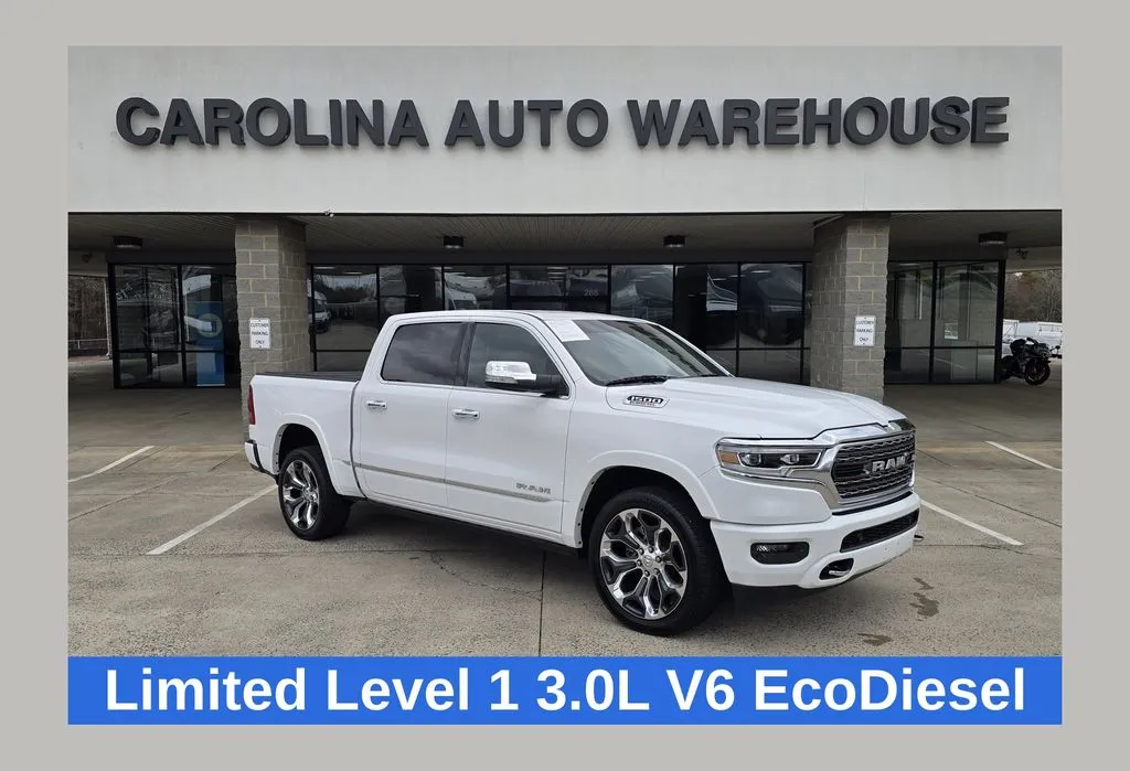 White 2022 Ram 1500 Limited Crew Cab 4x4 EcoDiesel 3.0L V6 for sale in Concord, NC