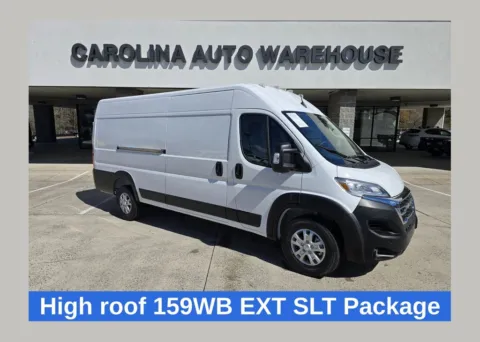 White 2025 Ram ProMaster 3500 High Roof 159WB EXT SLT W/Safety Group and Adaptive Cruise for sale in Concord, NC