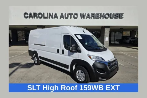 White 2025 Ram ProMaster 3500 High Roof 159WB EXT SLT W/Safety Group and Adaptive Cruise for sale in Concord, NC