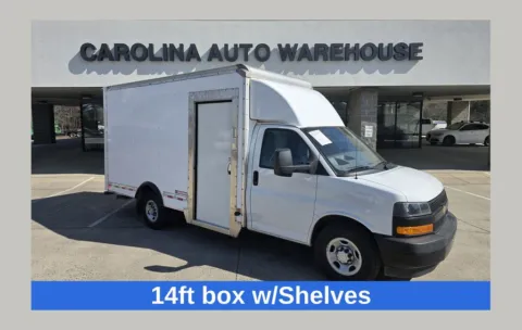 White 2022 Chevrolet Express 3500 Work Van 159wb 14ft box w/shelves for sale in Concord, NC