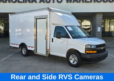 Photos of 2023 Chevrolet Express 3500 Work Van 14ft box truck SRW w/Roll-up Door &Shelves for sale in Concord, NC at Carolina Auto Warehouse