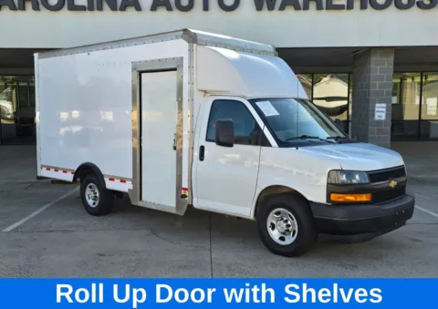 Photos of 2023 Chevrolet Express 3500 Work Van 14ft box truck SRW w/Roll-up Door &Shelves for sale in Concord, NC at Carolina Auto Warehouse