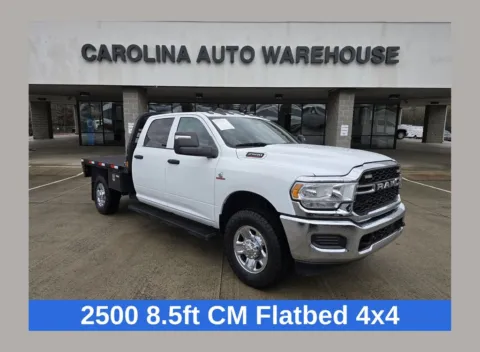 White 2024 Ram 2500 Tradesman Crew Cab 4x4 8.5FT Flatbed W/6.7L Cummins Diesel for sale in Concord, NC