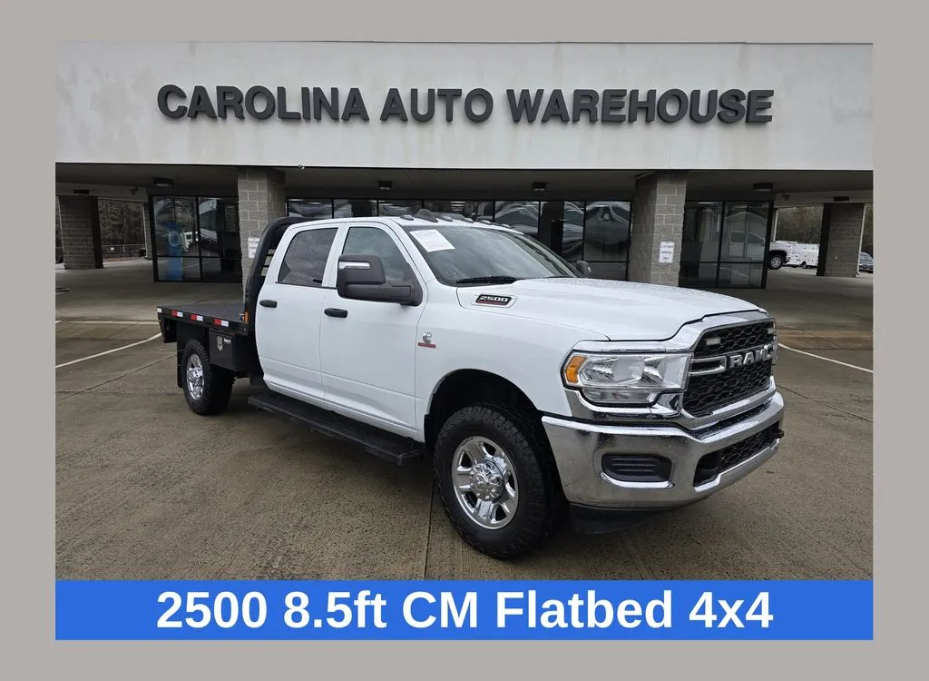 White 2024 Ram 2500 Tradesman Crew Cab 4x4 8.5FT Flatbed W/6.7L Cummins Diesel for sale in Concord, NC