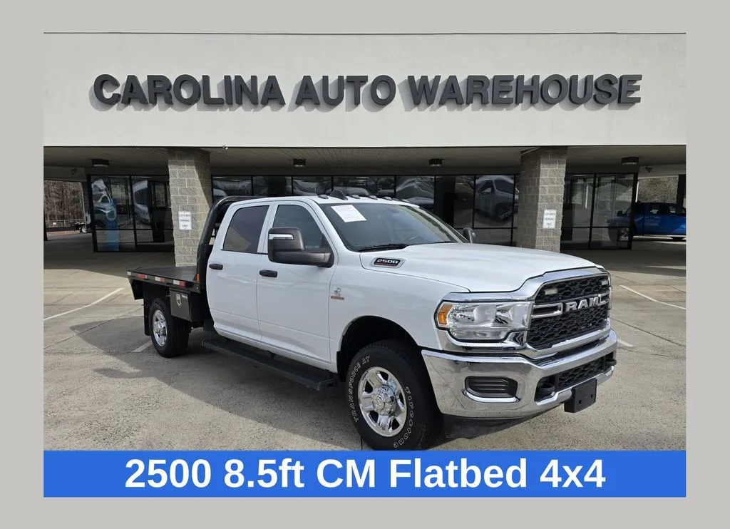 White 2024 Ram 2500 Tradesman 4x4 Crew Cab 8.5FT Flatbed W/6.7L Cummins Diesel for sale in Concord, NC
