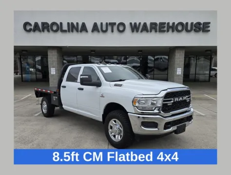 White 2024 Ram 2500 Tradesman 4x4 Crew Cab 8.5FT Flatbed W/6.7L Cummins Diesel for sale in Concord, NC