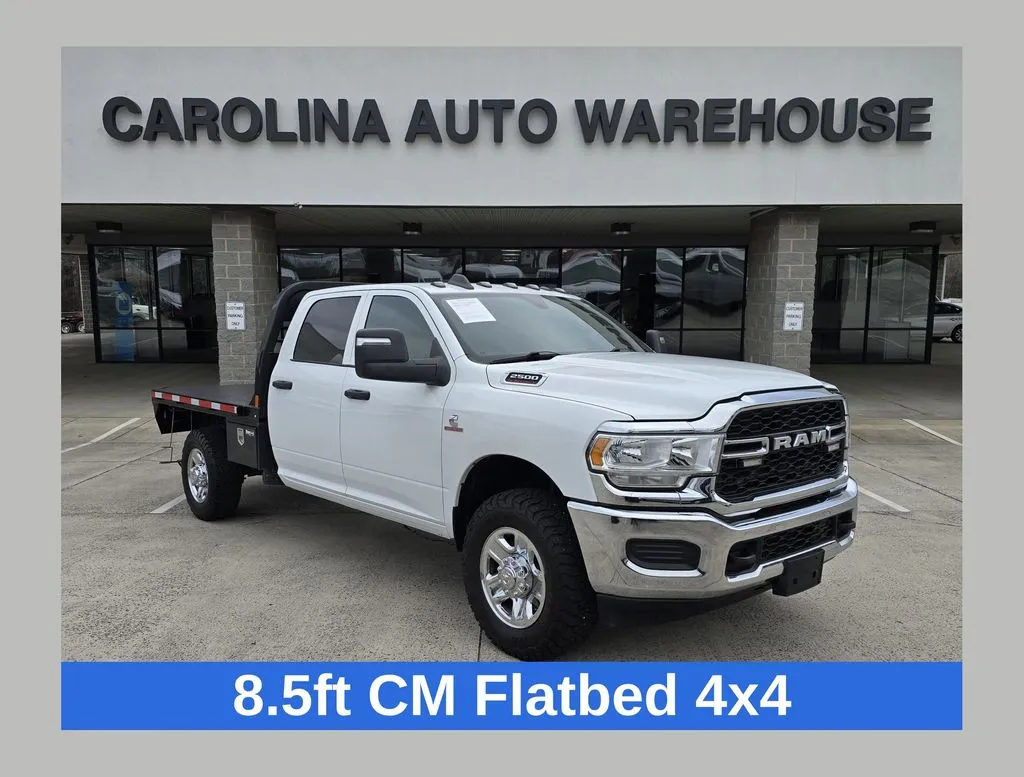 White 2024 Ram 2500 Tradesman 4x4 Crew Cab 8.5FT Flatbed W/6.7L Cummins Diesel for sale in Concord, NC
