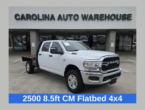 White 2024 Ram 2500 Tradesman 4x4 Crew Cab 8.5FT Flatbed W/6.7L Cummins Diesel for sale in Concord, NC