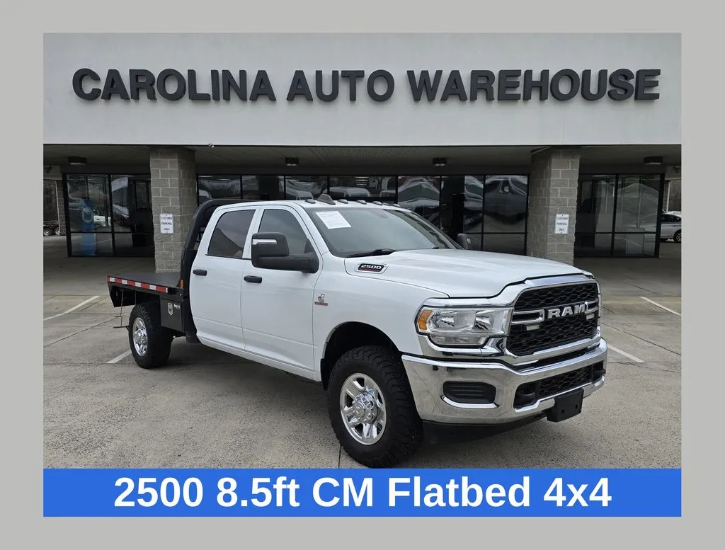 White 2024 Ram 2500 Tradesman 4x4 Crew Cab 8.5FT Flatbed W/6.7L Cummins Diesel for sale in Concord, NC