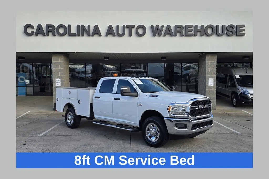 White 2024 Ram 2500 Tradesman 8ft Service Body Tubo Diesel 4X4 w/Chrome Appearan for sale in Concord, NC