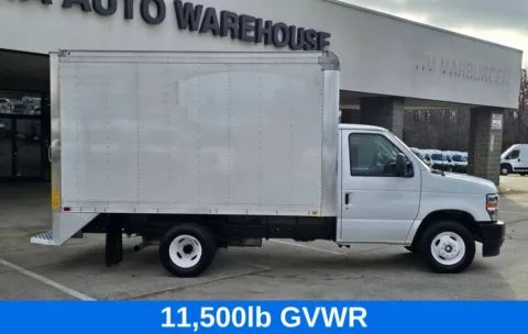 Another view of 2024 Ford E-350SD  Cutaway 12ft box truck w/Roll-Up Door & Bulkhead for sale in Concord, NC at Carolina Auto Warehouse