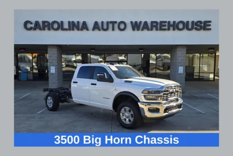 White 2025 Ram 3500 Chassis Big Horn 4x4 W/6.7L Cummins and 12" Touch-Screen for sale in Concord, NC