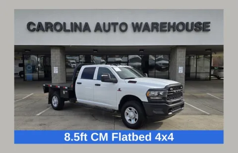 White 2023 Ram 2500 Tradesman 4x4 Crew Cab 8.5FT Flatbed W/6.7L Cummins for sale in Concord, NC