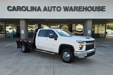 White 2023 Chevrolet Silverado 3500HD LT 6.6L Turbo Diesel 9.5ft Flatbed for sale in Concord, NC