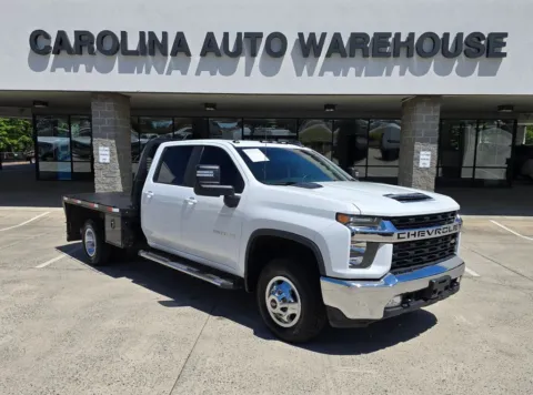 White 2023 Chevrolet Silverado 3500HD LT 6.6L Turbo Diesel 9.5ft Flatbed for sale in Concord, NC