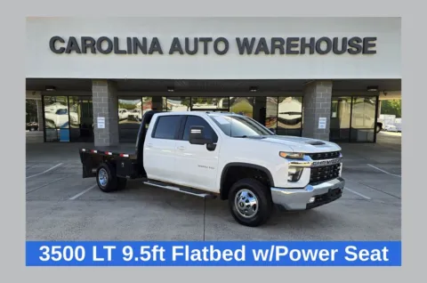 White 2023 Chevrolet Silverado 3500HD LT 6.6L Turbo Diesel 9.5ft Flatbed for sale in Concord, NC