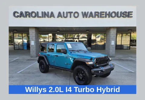 Blue 2024 Jeep Wrangler Willys 4xe w/Adaptive Cruise Control w/Stop & Go for sale in Concord, NC