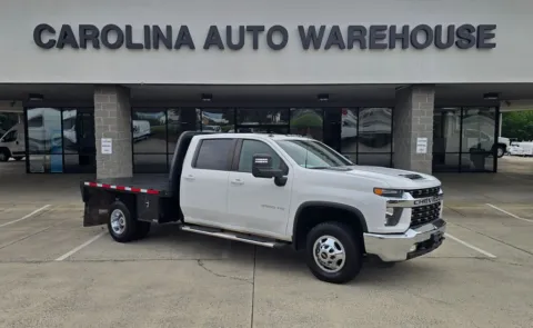 White 2023 Chevrolet Silverado 3500HD LT 6.6l Turbo Diesel 9.5ft Flatbed for sale in Concord, NC