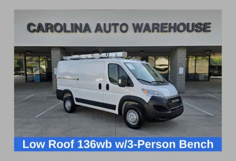 White 2025 Ram ProMaster 2500  Low Roof 136wb W/Front Row Bench & Ladder Rack for sale in Concord, NC