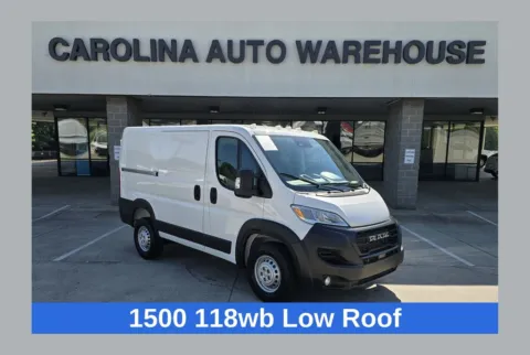 White 2025 Ram ProMaster 1500 Low Roof 118WB w/Bulkhead and 3-Person Bench Seat for sale in Concord, NC