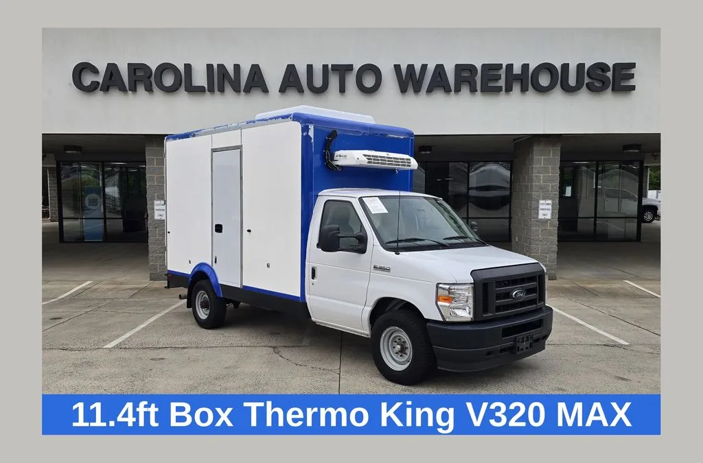 White 2023 Ford E-350SD Cutaway 12.4ft Reefer Box Truck for sale in Concord, NC