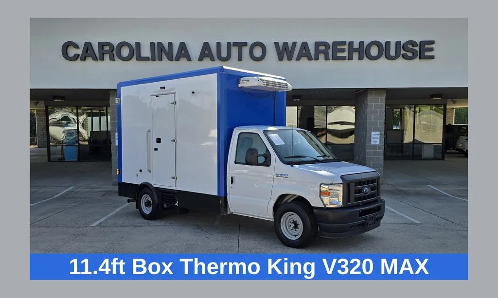 White 2023 Ford E-350SD Cutaway 11.4ft Reefer Box Truck for sale in Concord, NC