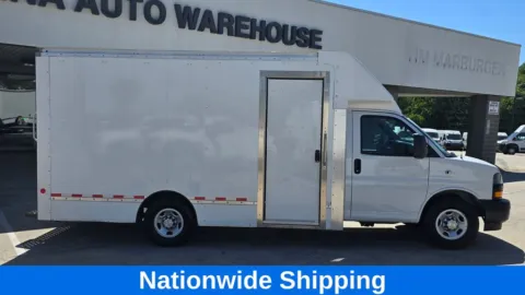 Another view of 2023 Chevrolet Express 3500 Work Van Cutaway 14ft Box w/Shelves and Roll-Up Door for sale in Concord, NC at Carolina Auto Warehouse