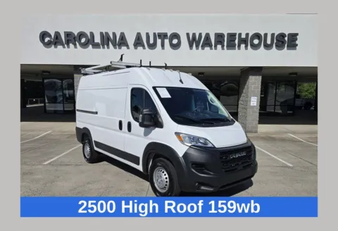 White 2024 Ram ProMaster 2500 High Roof 159wb w/Adjustable Ladder Rack for sale in Concord, NC