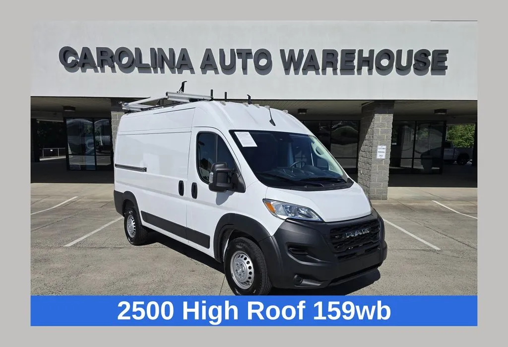 White 2024 Ram ProMaster 2500 High Roof 159wb w/Adjustable Ladder Rack for sale in Concord, NC