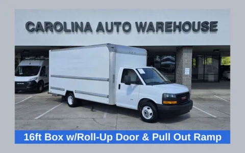 White 2021 GMC Savana 3500 Work Van DRW 16ft Box w/Roll-up Door and Pull Out Ramp for sale in Concord, NC