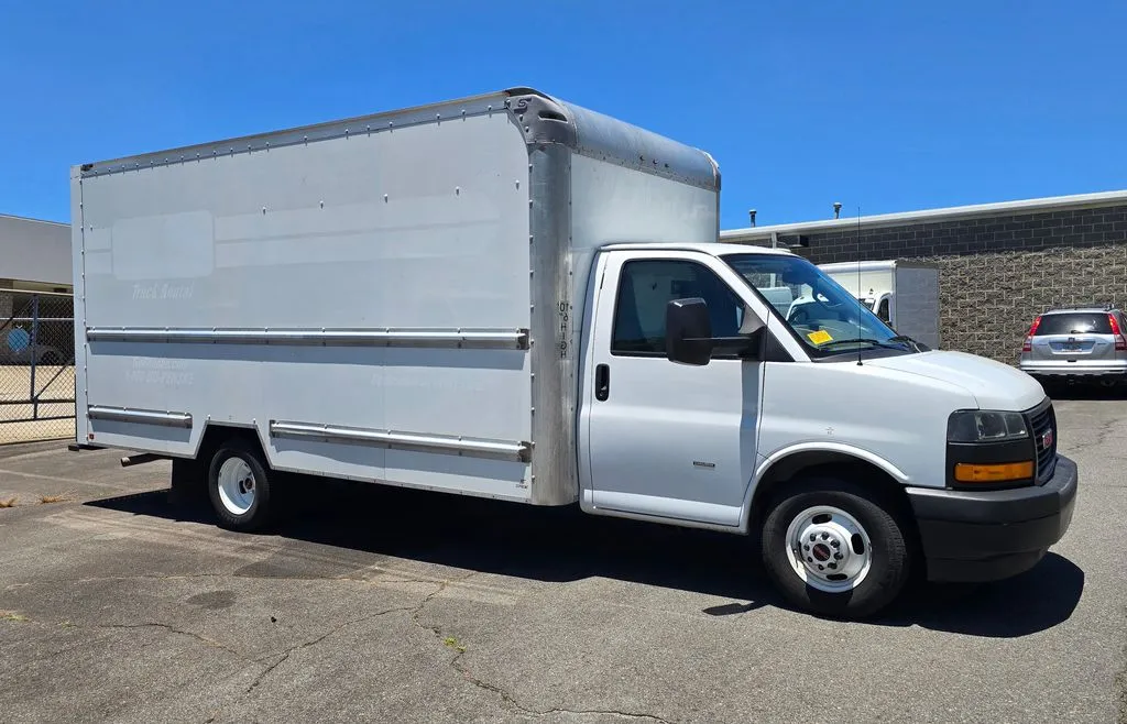 White 2021 GMC Savana 3500 Work Van DRW 16ft Box w/Roll-up Door and Pull Out Ramp for sale in Concord, NC