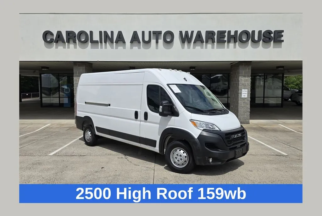 White 2025 Ram ProMaster 2500 High Roof 159wb w/Adaptive Cruise Control w/Stop & Go for sale in Concord, NC