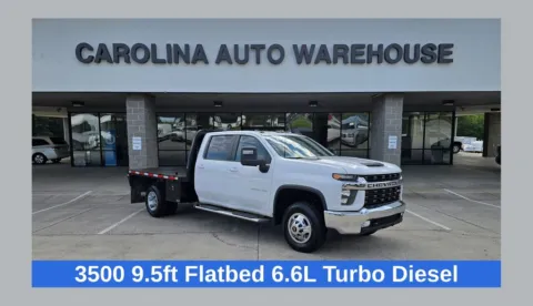 White 2023 Chevrolet Silverado 3500HD LT 9.5ft Flatbed 6.6l Turbo Diesel for sale in Concord, NC