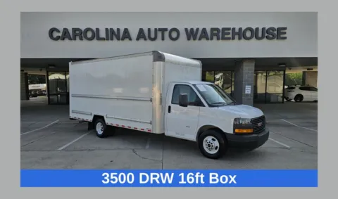 White 2021 GMC Savana 3500 Work Van 16ft Box w/Roll-up Door & Pull Out Ramp for sale in Concord, NC