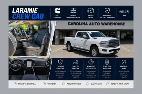 White 2024 Ram 2500 Laramie 4x4 6.7L Cummins w/level 1 Equipment Group for sale in Concord, NC