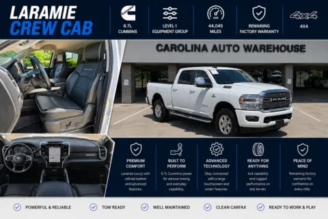 White 2024 Ram 2500 Laramie 4x4 6.7L Cummins w/level 1 Equipment Group for sale in Concord, NC