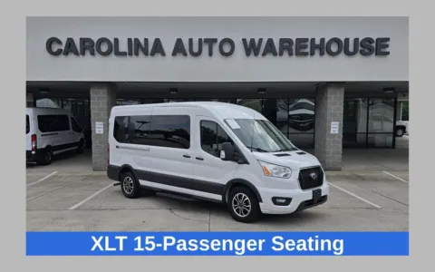 White 2022 Ford Transit-350 XLT Medium Roof 15-Passenger w/3.5L Eco-Boost V6 for sale in Concord, NC