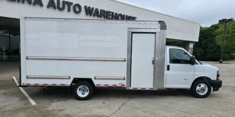 Another view of 2022 GMC Savana 3500 Work Van 16ft Box w/Roll-up Rear & Side Doors w/Shelves for sale in Concord, NC at Carolina Auto Warehouse