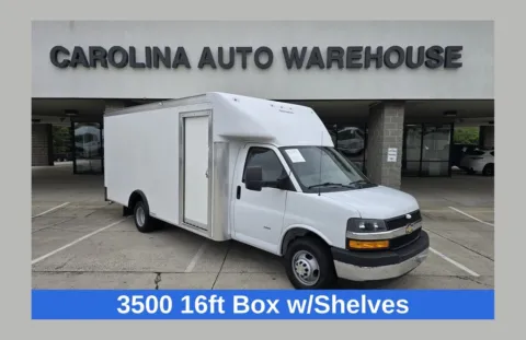 White 2022 Chevrolet Express 3500 Work Van Cutaway 16ft Box w/Shelves and 360-Camera for sale in Concord, NC