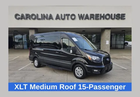 Black 2024 Ford Transit-350 XLT 15-Passenger w/Navigation and Blind Spot for sale in Concord, NC