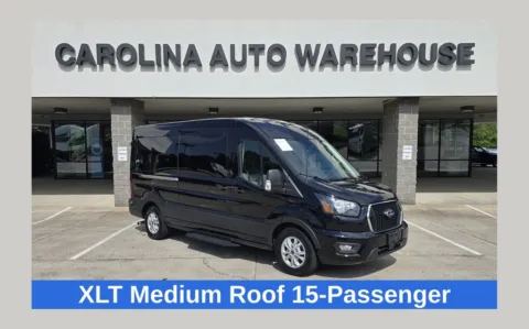 Black 2024 Ford Transit-350 XLT 15-Passenger w/Navigation and Blind Spot for sale in Concord, NC