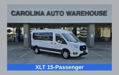 White 2021 Ford Transit-350 XLT 15-Passenger w/8" Touch-Screen and EcoBoost V6 for sale in Concord, NC