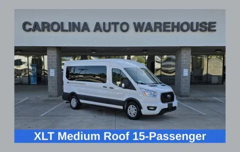 White 2021 Ford Transit-350 XLT 15-Passenger w/8" Touch-Screen and EcoBoost V6 for sale in Concord, NC