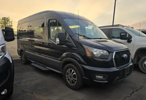 Black 2023 Ford Transit-350 XLT Medium Roof 15-Passenger w/Leather and Heated Fron for sale in Concord, NC