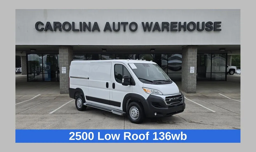 White 2025 Ram ProMaster 2500 Low Roof 136WB w/Rear Windows and Adaptive Cruise for sale in Concord, NC