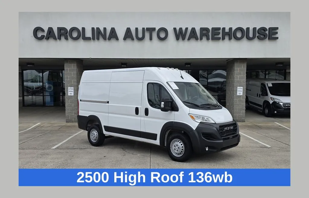 White 2025 Ram ProMaster 2500 High Roof w/Adaptive Cruise Control w/Stop & Go for sale in Concord, NC