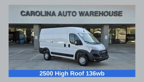 White 2025 Ram ProMaster 2500 High Roof 136wb w/Adaptive Cruise Control w/Stop & Go for sale in Concord, NC