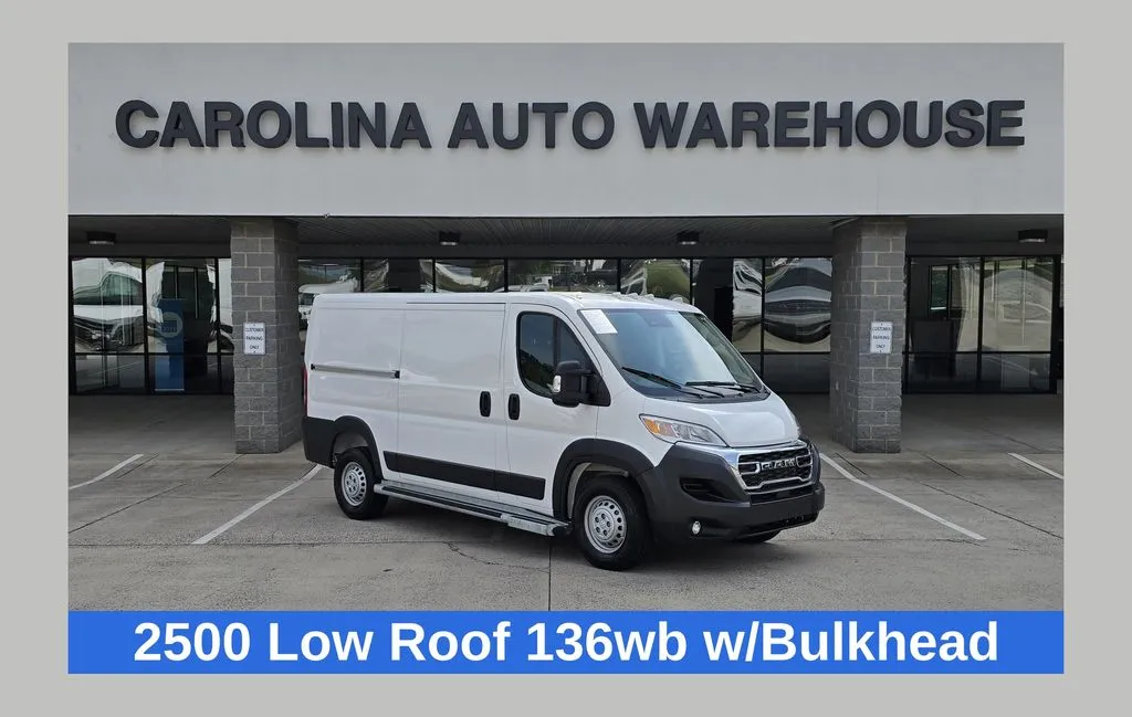White 2025 Ram ProMaster 2500 Low Roof 136WB w/Bulkhead for sale in Concord, NC